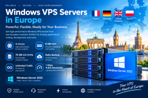 Windows VPS (RDP) server 4 vCores 8 gb RAM 75 gb SSD NVMe